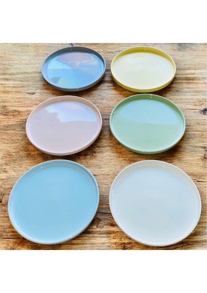 Renkli Kahvaltı Tabak Seti Tokyo Serisi 6 Kişilik 6 Parça 20CM fiyatları