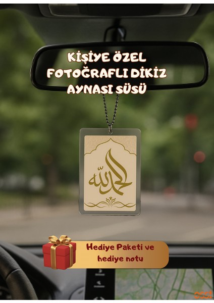 Çift Taraflı Araba Süsü Allah Yazılı Elif Dikiz Aynası Süsü