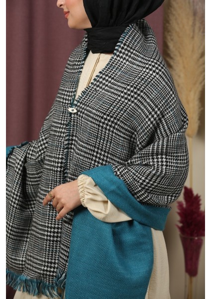 Çift Taraflı Ekose Kışlık Omuz Şalı modelleri