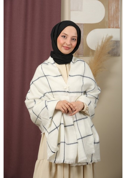 Çift Taraflı Çizgili Kışlık Omuz Şalı modelleri