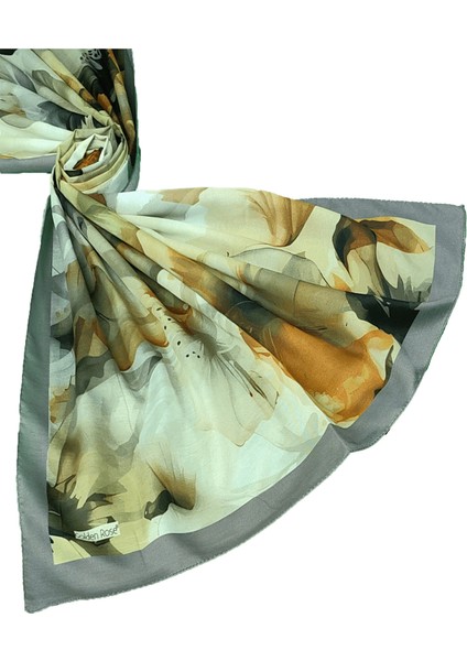 Ecenur Çiçek Desenli Soft Pamuk Şal 75X190 cm – Dört Mevsim Kullanıma Uygun