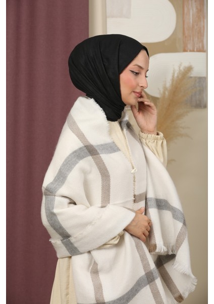 Çift Taraflı Çizgili Kışlık Omuz Şalı fırsatları