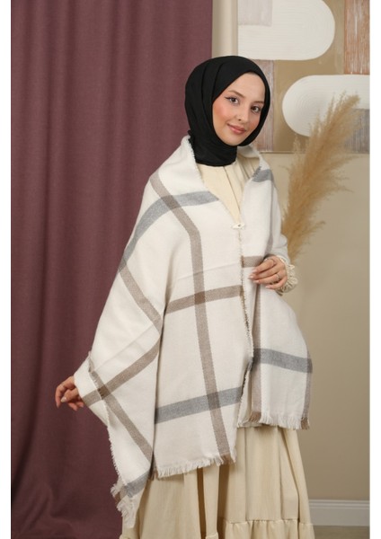 Çift Taraflı Çizgili Kışlık Omuz Şalı indirimleri