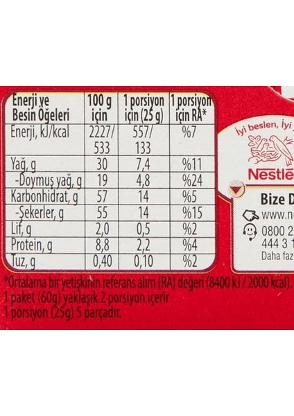 Nestlé Bol Sütlü Çikolata, 60 G x 6 fiyatları