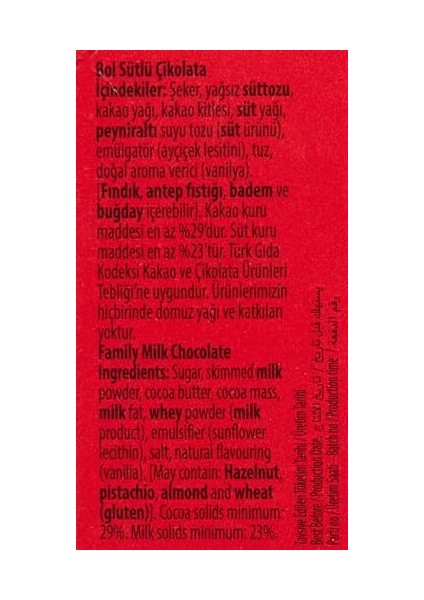 Nestlé Bol Sütlü Çikolata, 60 G x 6 modelleri