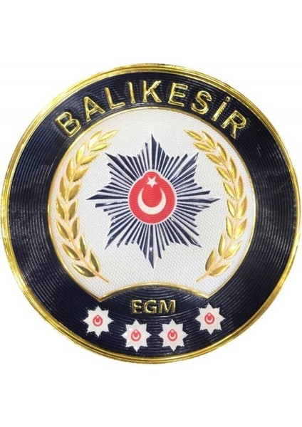 Balıkesir Polis Kol Arması 3D Plastik Tpu, Yeni Tip, Cırtlı, Standart Ölçü, 1.sınıf Kalite