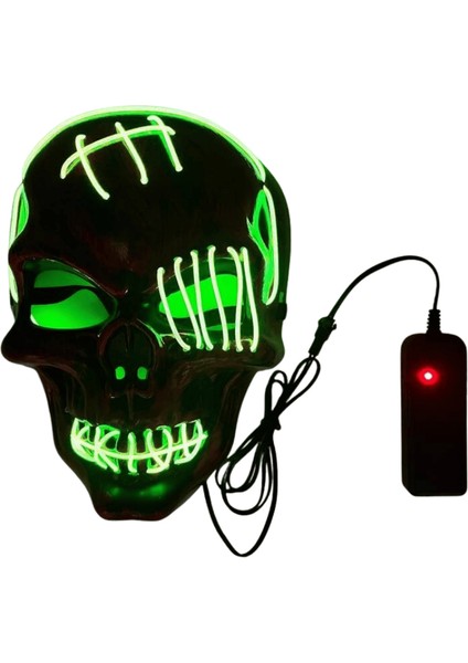 Halloween Maske Pilli Neon Işıklı Maske Yeşil