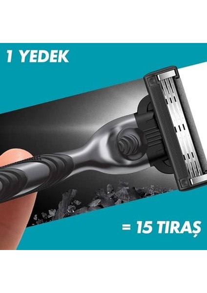 Gillette Mach3 Charcoal Avantajlı Yedek Tıraş Bıçağı 8'li fiyatları