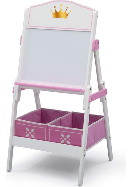 Children Prenses Taç Ahşap Etkinlik Şövale Depolamalı - Sanat ve El Sanatları, Çizim, Evde Eğitim ve Daha Fazlası Için Ideal - Sertifikalı, Beyaz/pembe