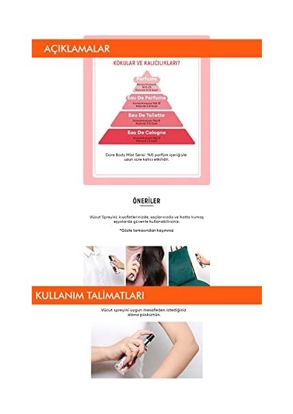 Mıssha Yoğun Esanslı Kalıcı Saç&vücut Spreyi 105ML Dare Body Mist (Santa Monica Beach) modelleri