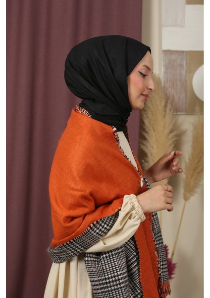 Çift Taraflı Ekose Kışlık Omuz Şalı modelleri