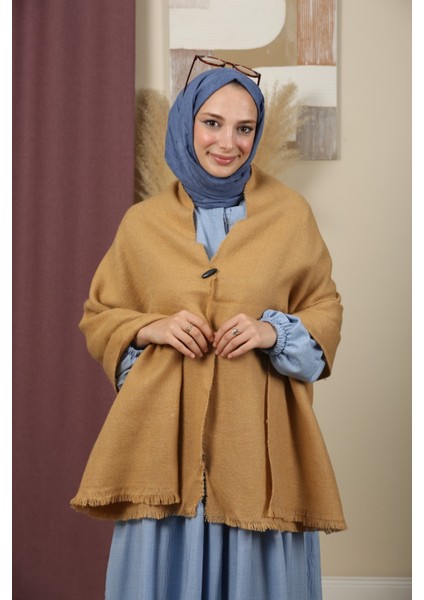 Çift Taraflı Düz Renk Kışlık Omuz Şalı