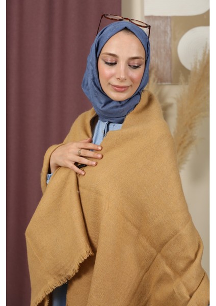 Çift Taraflı Düz Renk Kışlık Omuz Şalı fırsatları