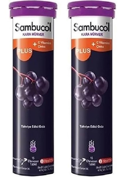 Sambucol Plus Kara Mürver Özütü Efervesan 15 Tablet 2 Adet