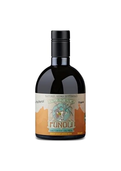 Funoli Premium, Organik, New York Kalite Altın Ödüllü, 474 Polifenol, Memecik, Yüksek, Polifenol, Erken Hasat, Soğuk Sıkım, Natürel Sızma Zeytinyağı, 500ML fiyatları