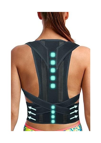 Siyah Ayarlanabilir Beden Unisex Dik Duruş Korsesi