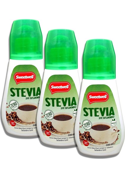 Sweetwell Stevia Sıvı Tatlandırıcı Sıfır Kalori 200 ml x 3 Adet fiyatları