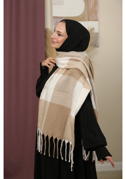 Çift Taraflı Ekose Kışlık Omuz Şalı modelleri