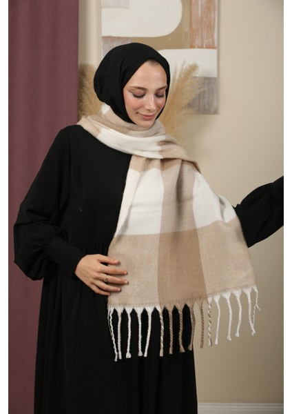 Çift Taraflı Ekose Kışlık Omuz Şalı fırsatları