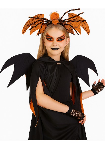 Halloween Taç Turuncu Yarasa Kanatlı Örümcekli fiyatları