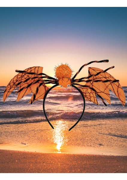 Halloween Taç Turuncu Yarasa Kanatlı Örümcekli indirimleri