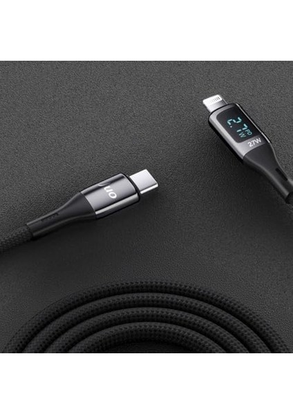 Juo 27W Dijital LED Ekranlı USB Type-C To Lightning iPad Hızlı Şarj ve Data Kablosu 1 Metre fiyatları
