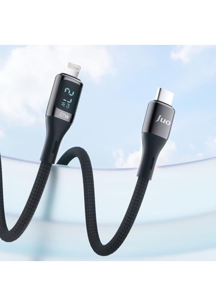 Juo 27W Dijital LED Ekranlı USB Type-C To Lightning iPad Hızlı Şarj ve Data Kablosu 1 Metre modelleri