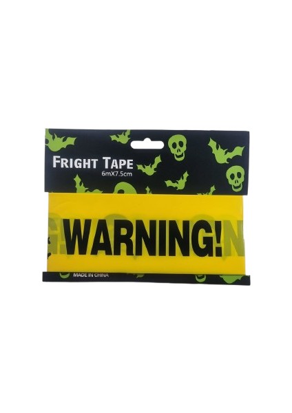 Halloween Cadılar Bayramı Emniyet Şeridi Warning 6metre 7.5cm En Sarı Emniyet Şeridi Bandı