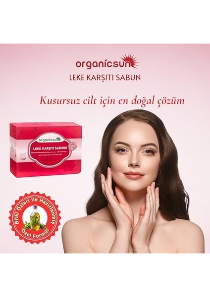 Organicsun 2'li Set Doğal Leke Karşıtı Sabun ve Sivilce ve Akne Karşıtı Sabun Yüz Sabun Seti modelleri