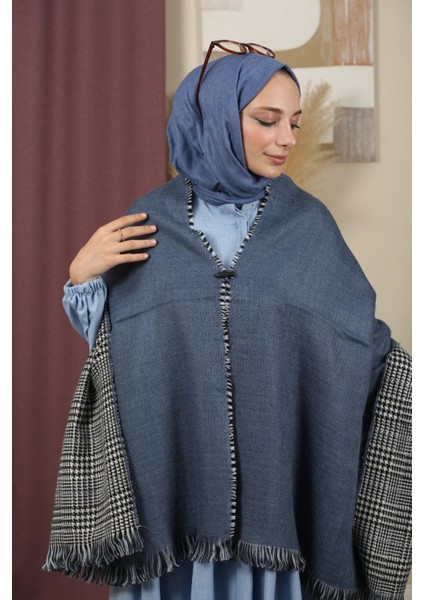 Çift Taraflı Ekose Kışlık Omuz Şalı modelleri