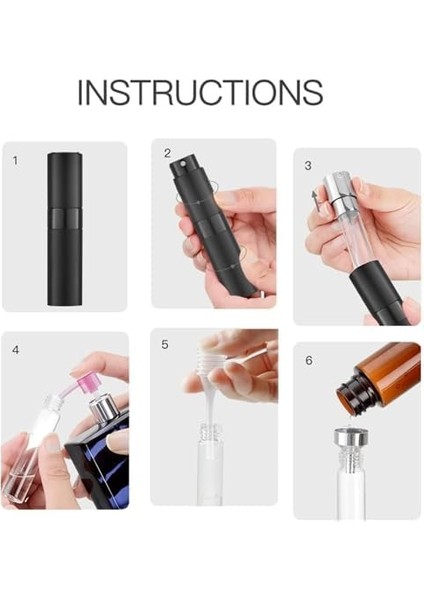 Bolivia's Taşınabilir Parfüm Atomizeri, 5ml Ince Sis Parfüm Dispanseri, Boş Parfüm Şişesi, Seyahat ve Dışarı Çıkma Için Yeniden Doldurulabilir Taşınabilir Koku Pompası Kutusu (Siyah) modelleri