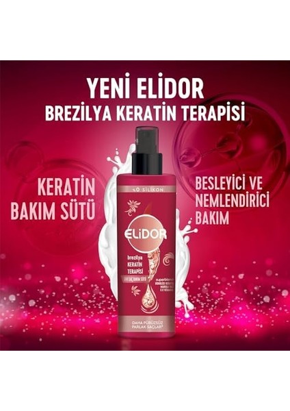 Elidor Sıvı Saç Bakım Sütü Brezilya Keratin Terapisi Hidrolize Keratin Marula Yağı E Vitamini 200 ml modelleri