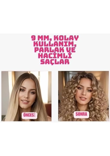 Splitcare Pro Afro Dalga 9 mm Kıvırcık Saç Maşası, 20 cm Ultra Uzun Başlık, Ince Bukle Saç Maşası fiyatları