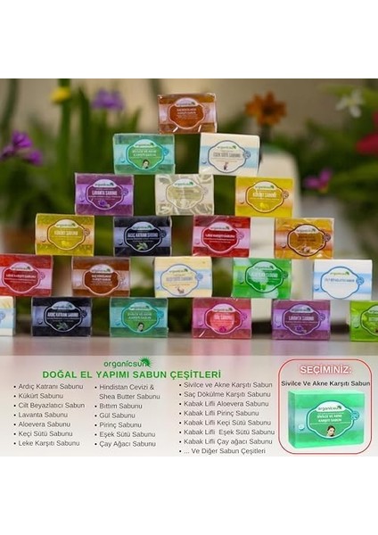 Organicsun Doğal Akne ve Sivilce Karşıtı Sabun 140 gr Tüm Cilt Tipleri Için Natural Sabun