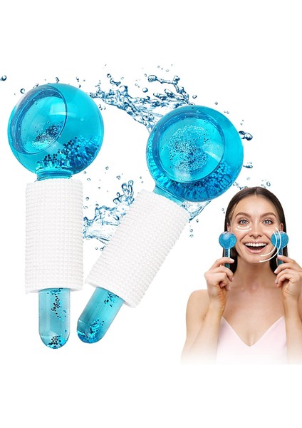 Miioto 2 Adet Buz Küresi Yüzü, Yüz Buz Küresi, Yüz Rulosu Masaj Aleti, Cildi Sıkılaştırmak Için Serinletici Masaj Topu, Göz Halkalarını Azaltır, Kan Dolaşımını Iyileştirir (Mavi)