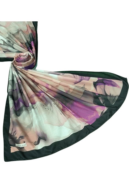 Ecenur Çiçek Desenli Soft Pamuk Şal 75X190 cm – Dört Mevsim Kullanıma Uygun