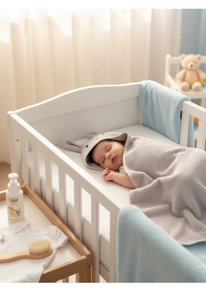 Yumuşacık Pamuklu Kız-Erkek Yenidoğan/bebek Banyo Kundak Havlusu Gri/tavşan fiyatları