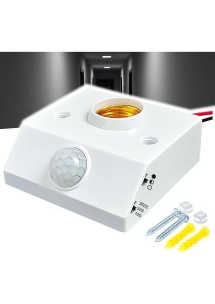 E27 Ampul Uyumlu Sensörü, Koridor Bodrumu Için Ayarlanabilir Harici Montajlı Enerji Tasarruflu, Insan Vücudu Sensörü fiyatları