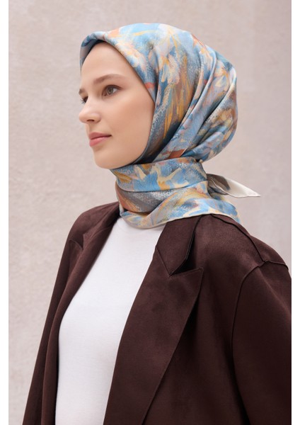 Çiçek Desen Ipek Twill Eşarp 4217D01-83