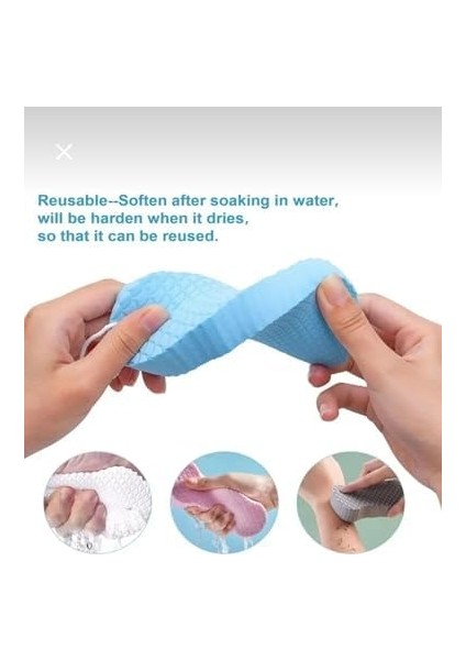Yüksek Yoğunluklu Banyo Vücut Kesesi, Peeling Etkili Ölü Deri Sökücü Banyo Lifi Sünger Kese, Cilt Bakım Sihirli Sünger (Asorti)