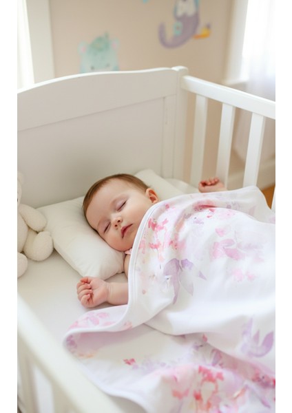 %100 Pamuklu Çift Katlı Penye Kız-Erkek Yenidoğan/bebek Kundak BATTANIYE75X90CM / Ebruli