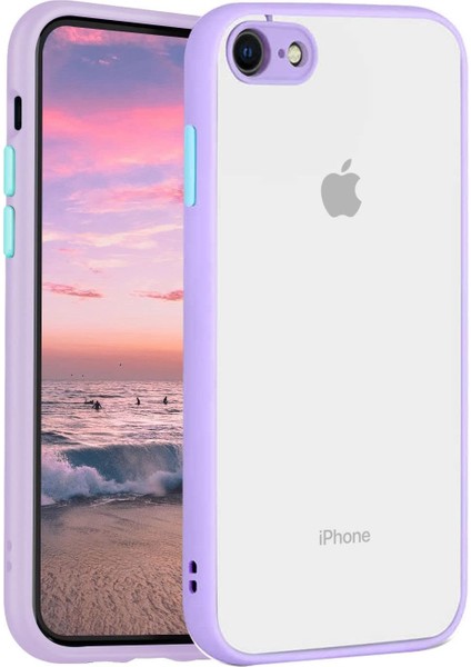 7/8 / Se Kılıf Kamera Korumalı Arkası Buzlu Kılıf (Lila)