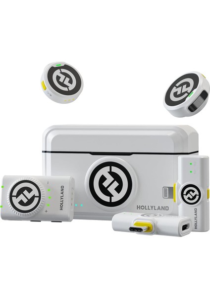 Lark M2 Kablosuz Lavalier Mikrofon (2tx+3rx) Kamera,,, Pc, 48 Khz / 24 Bit Hi-Fi Ses 40H Süre 300 M Menzil, Enc Anti Ses Takmalı Mikrofon, Vlog Için Kablosuz - Beyaz