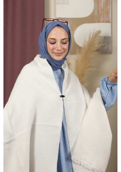 Çift Taraflı Düz Renk Kışlık Omuz Şalı