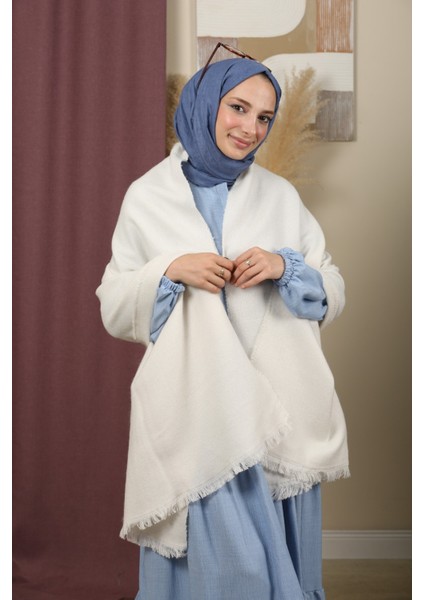 Çift Taraflı Düz Renk Kışlık Omuz Şalı fırsatları