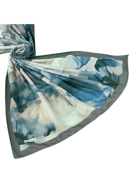 Ecenur Çiçek Desenli Soft Pamuk Şal 75X190 cm – Dört Mevsim Kullanıma Uygun