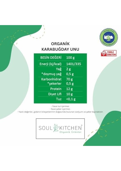 Soul Kıtchen Organik Ürünler Karabuğday Unu 500GR