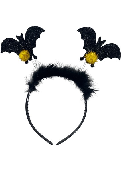 Halloween Cadılar Bay.2li Siyah Yarasa Taç Tüylü fiyatları