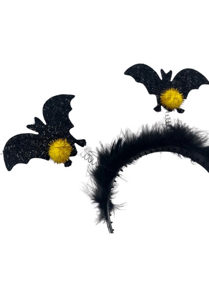 Halloween Cadılar Bay.2li Siyah Yarasa Taç Tüylü indirimleri