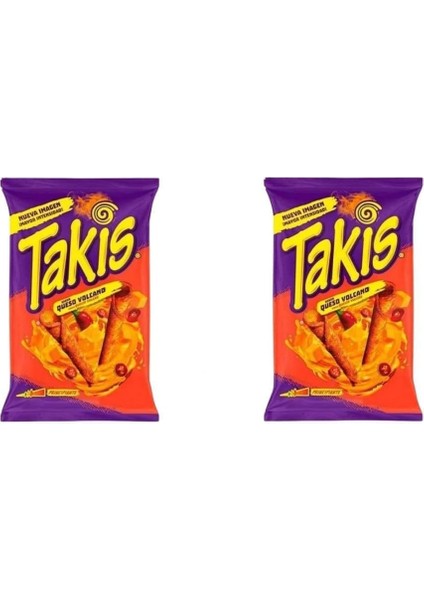 Takis Queso Volcano Peynir ve Kırmızı Acı Biber Aromalı Mısır Cipsi 90GR (2 Adet)